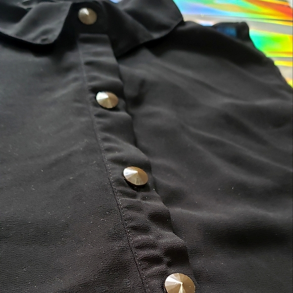 (2 for $10) Sheer Black Love J Sleeveless Blouse - Picture 2 of 5